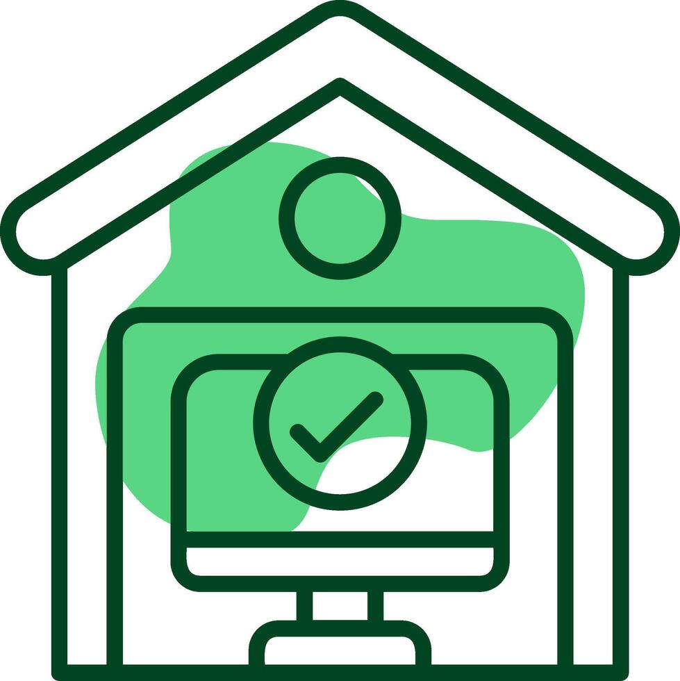 Work from Home Outline Style Icon vector