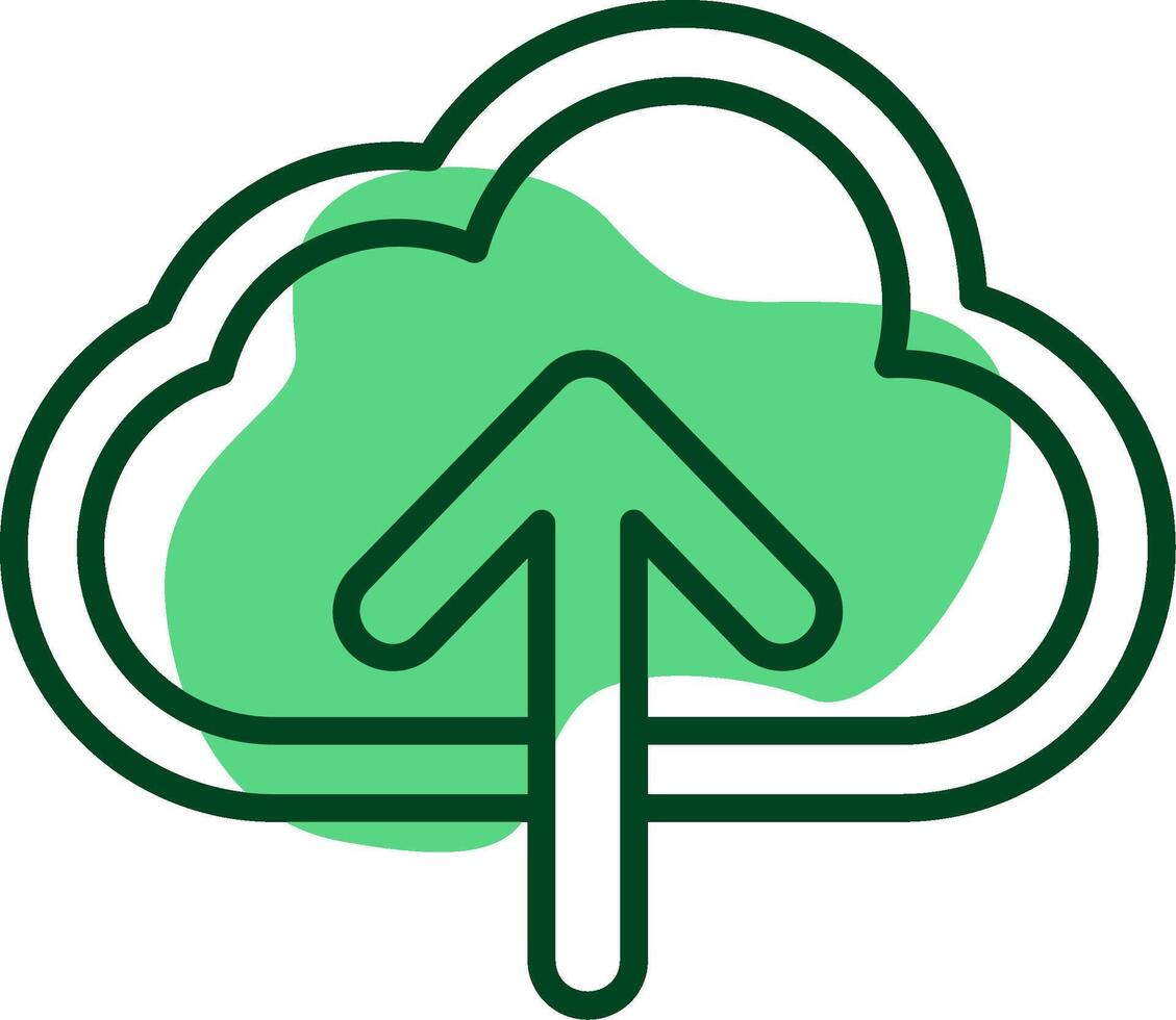 Cloud upload Outline Style Icon vector