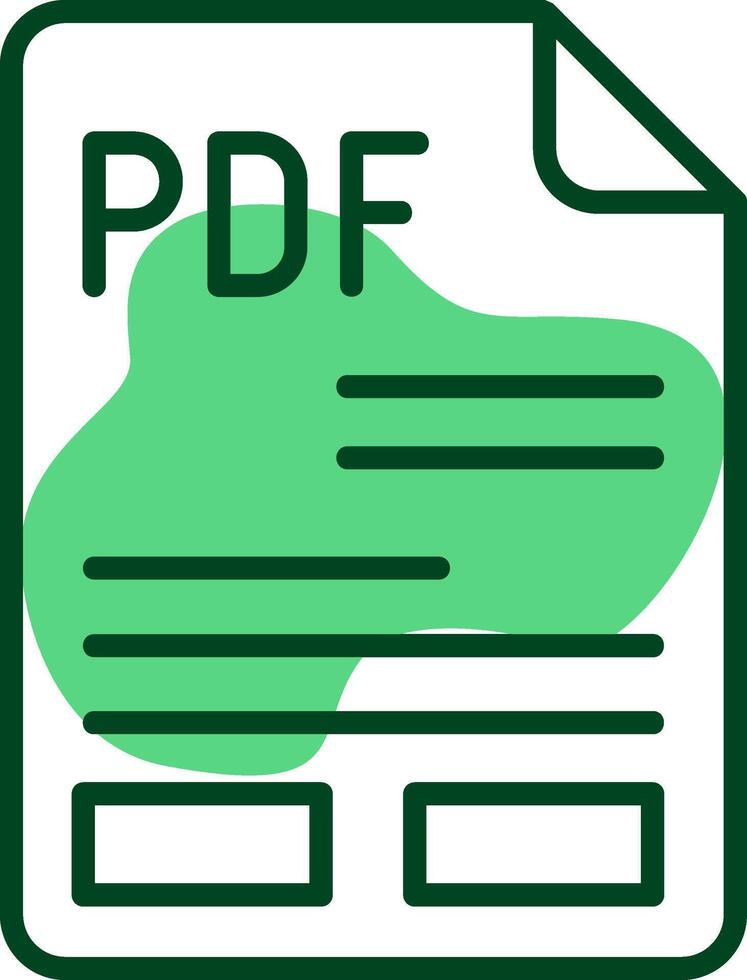 PDF Outline Style Icon vector