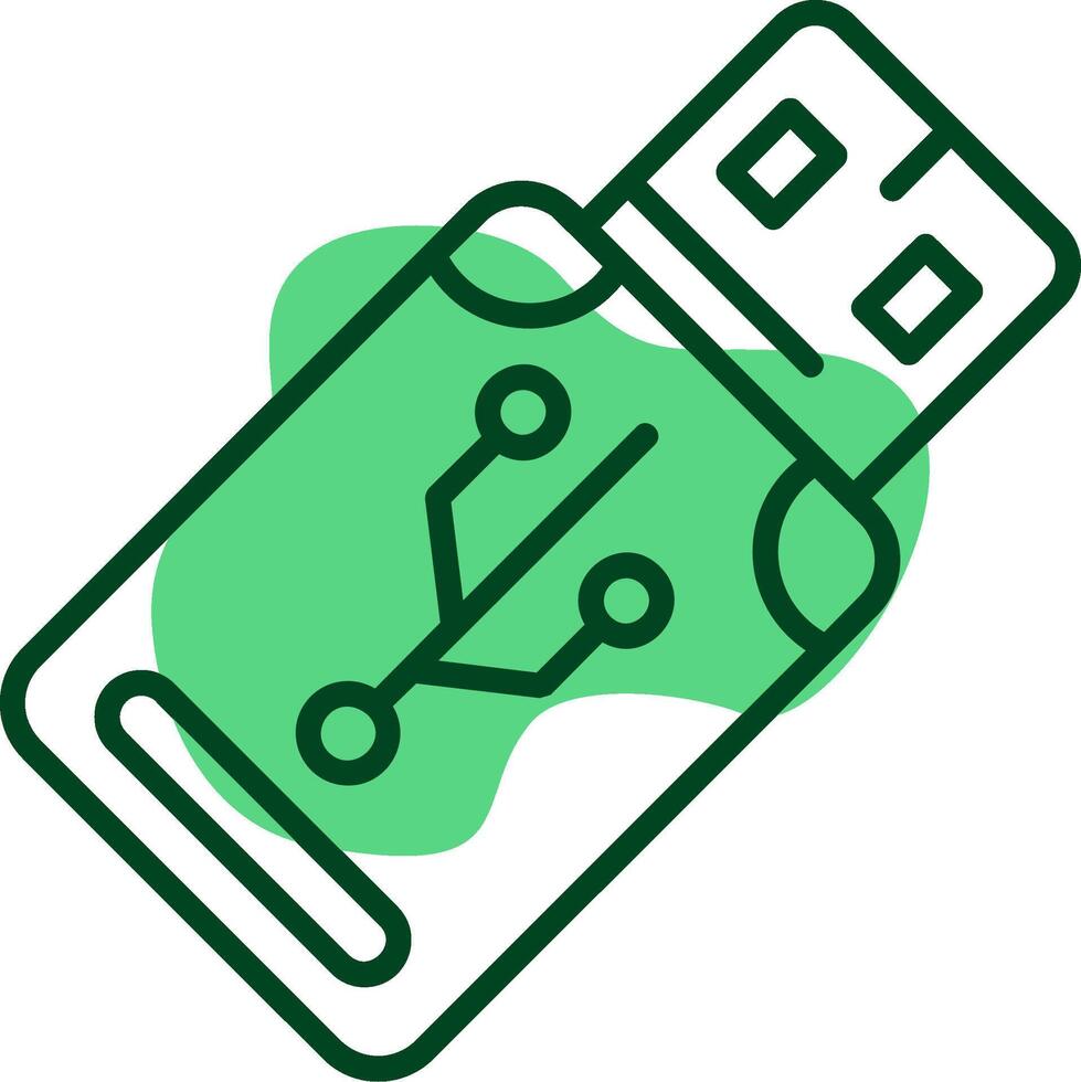 USB Outline Style Icon vector