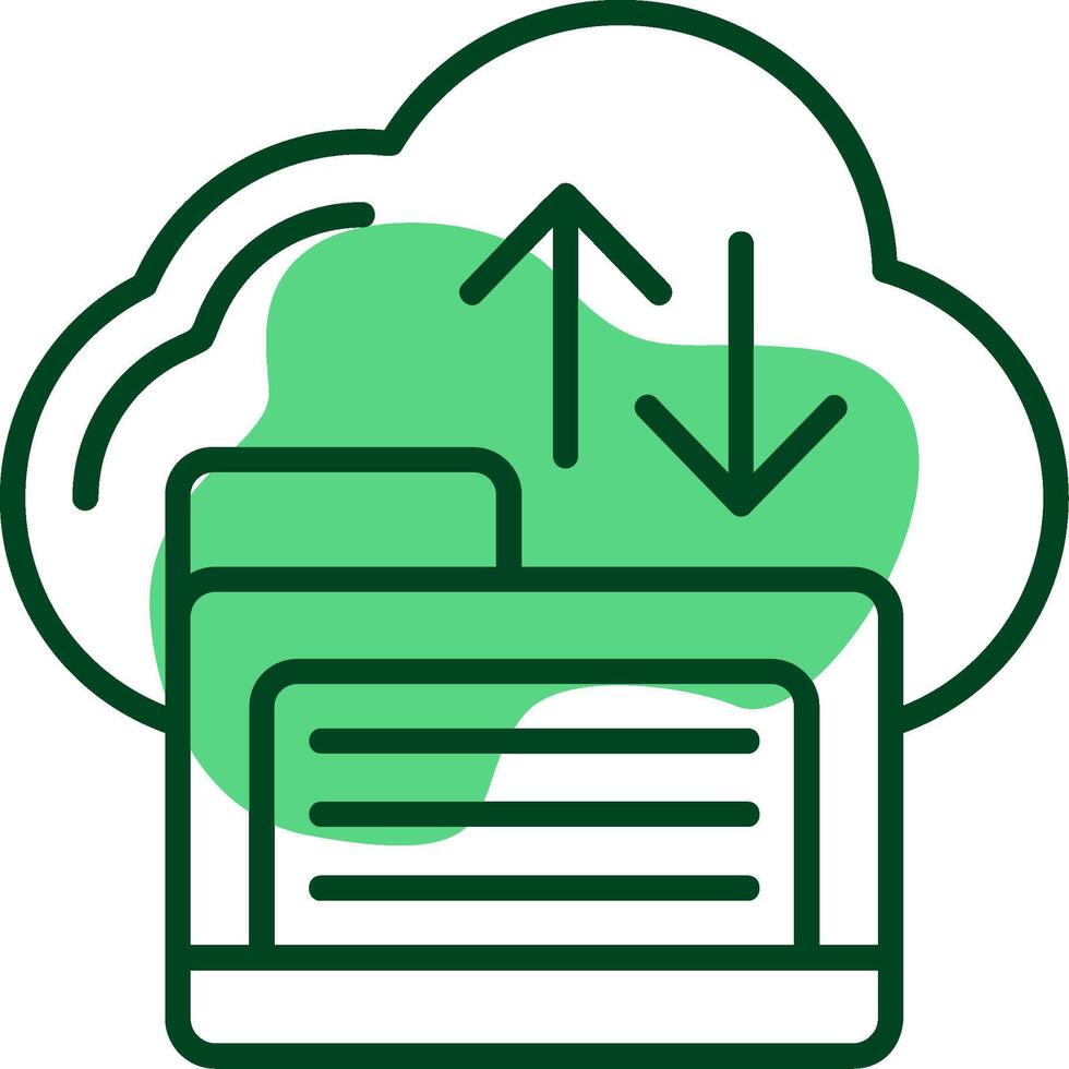 Cloud storage Outline Style Icon vector