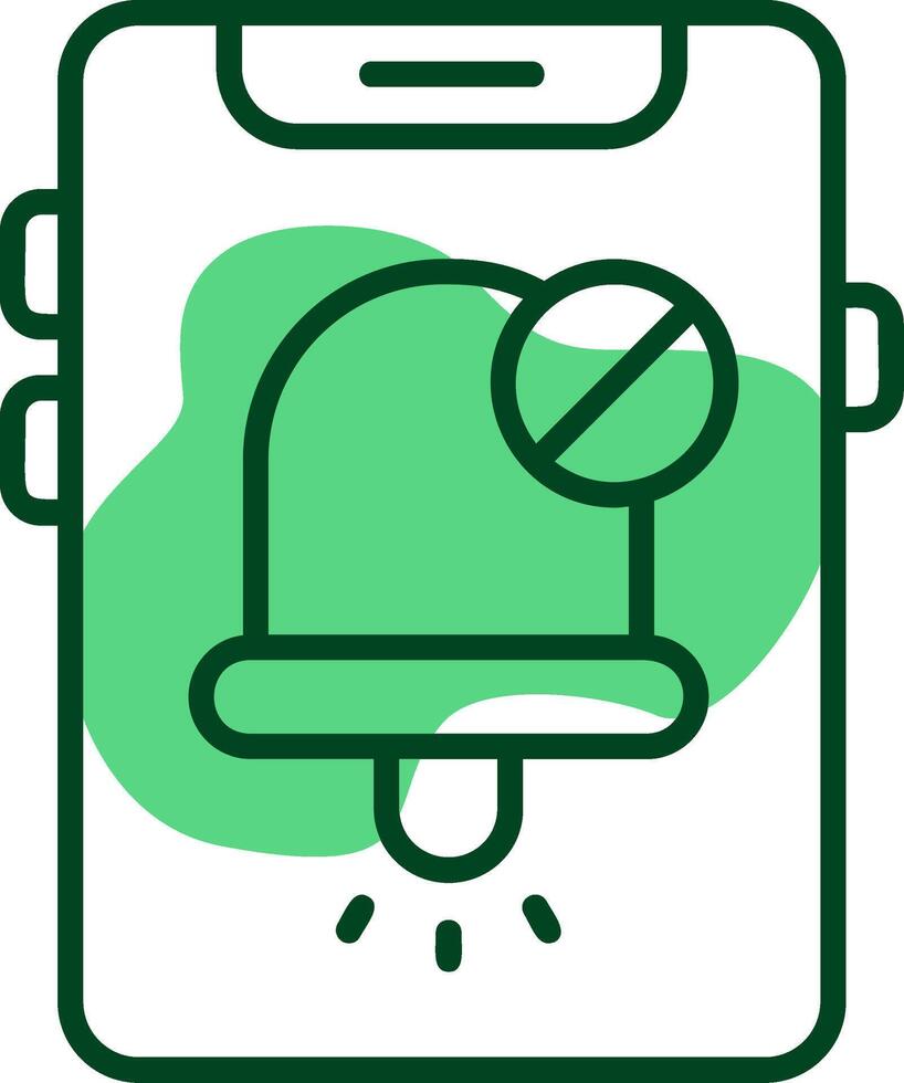 Notifications off Outline Style Icon vector