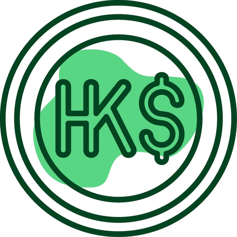 Hong Kong Dollar Sign Outline Style Icon vector