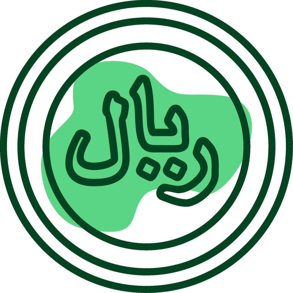 Saudi Riyal Sign Outline Style Icon vector