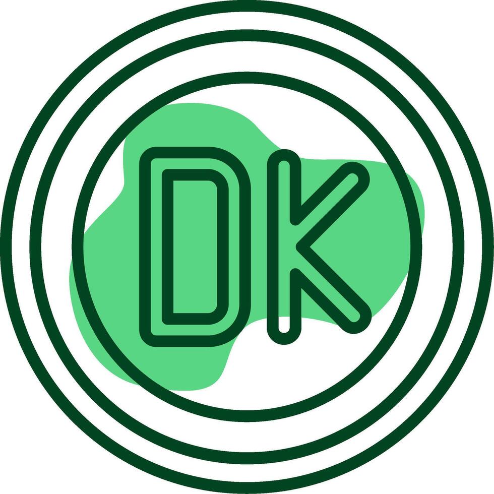 Danish Krone Sign Outline Style Icon vector