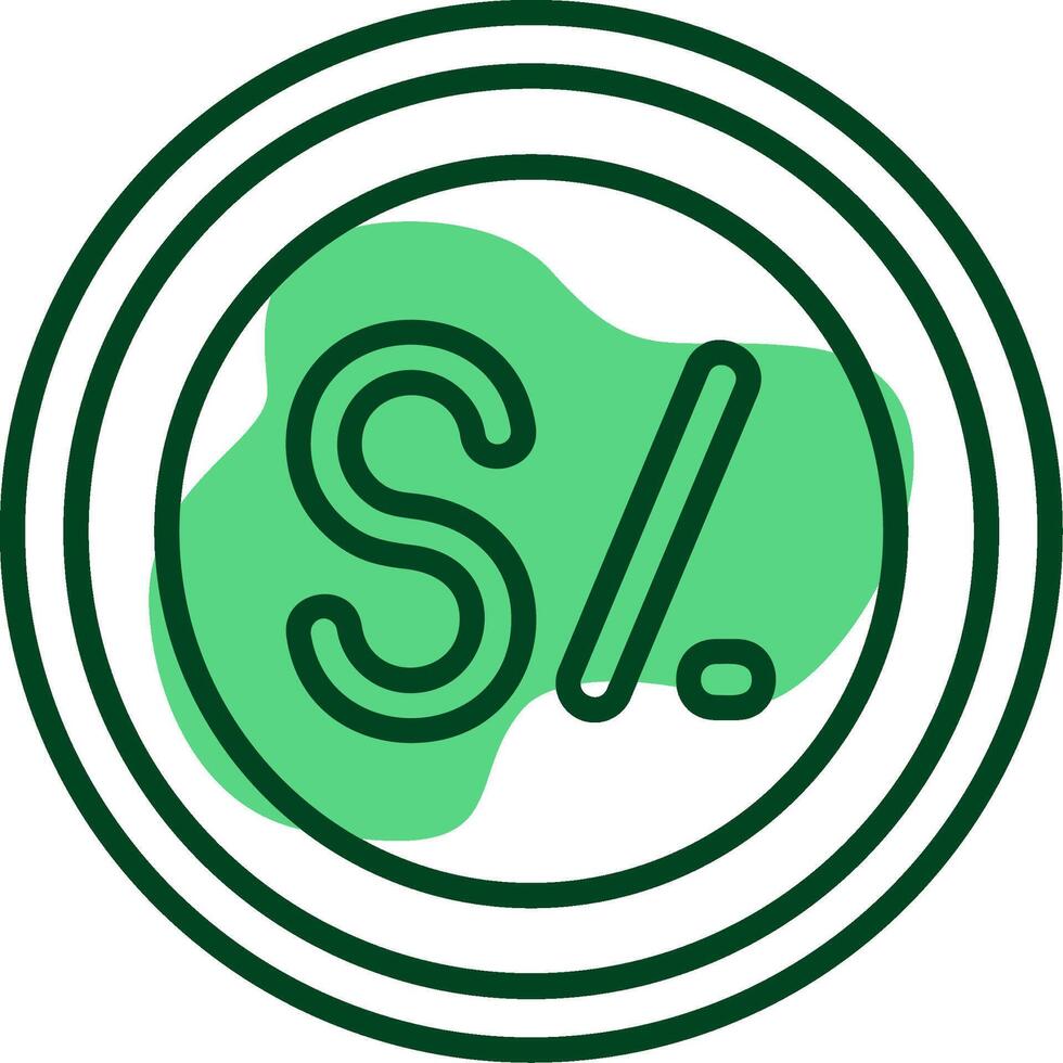 Peruvian Sol Sign Outline Style Icon vector