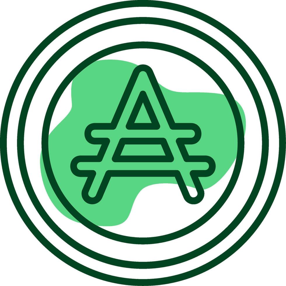 Argentine Peso Sign Outline Style Icon vector