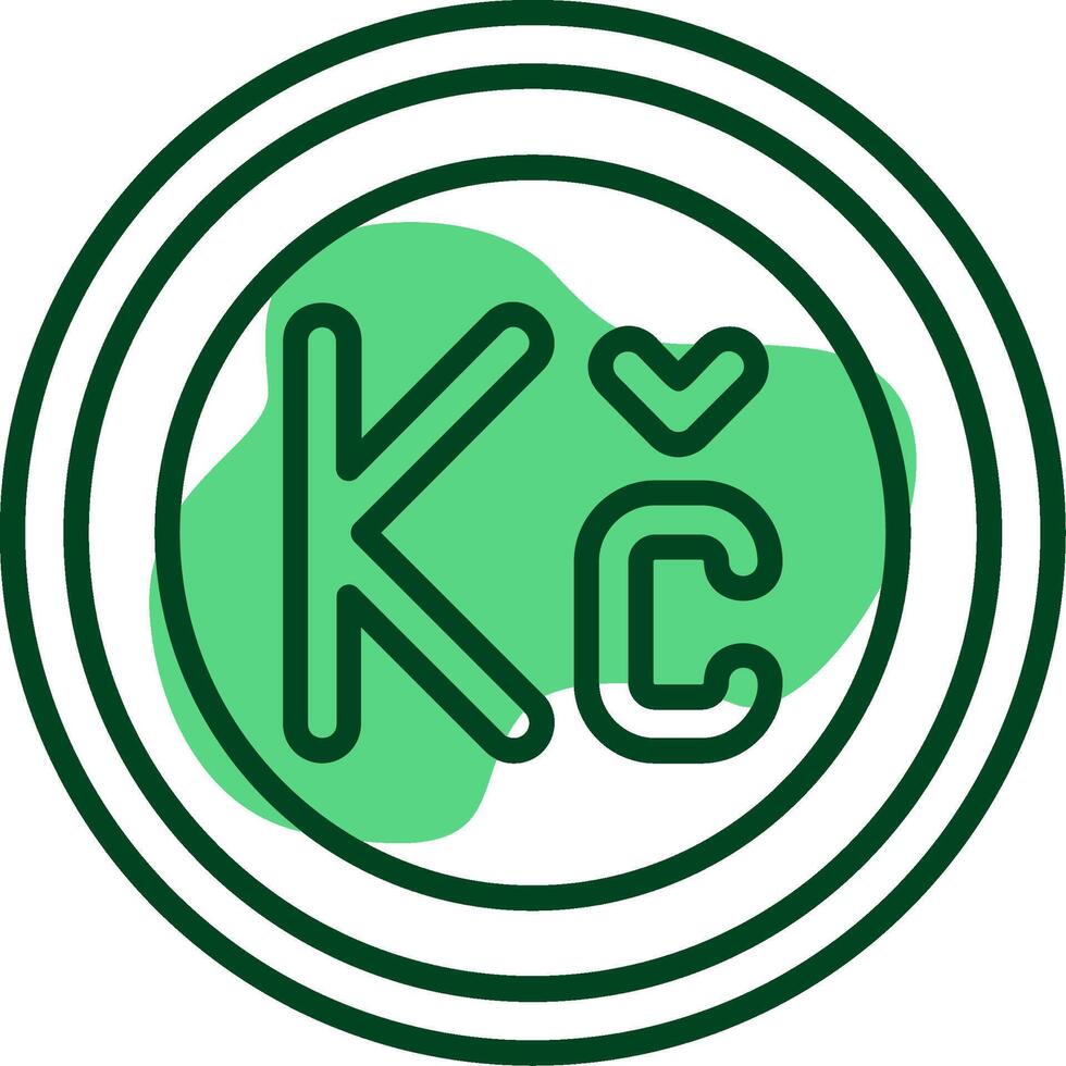 Czech Koruna Sign Outline Style Icon vector