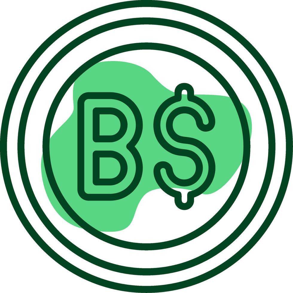 Brunei Dollar Sign Outline Style Icon vector