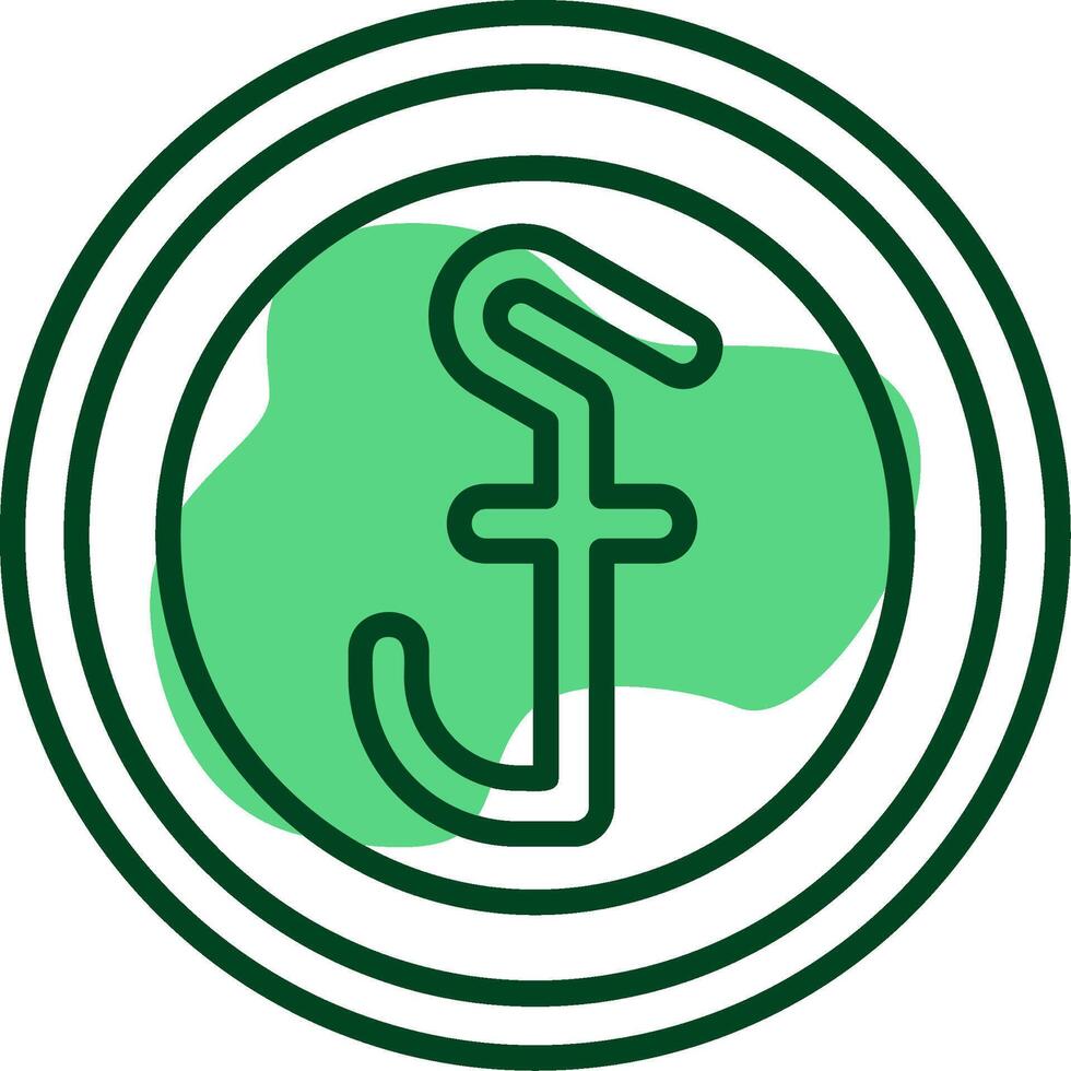 Cambodian Riel Sign Outline Style Icon vector