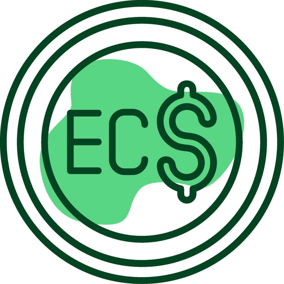 East Caribbean Dollar Sign Outline Style Icon vector