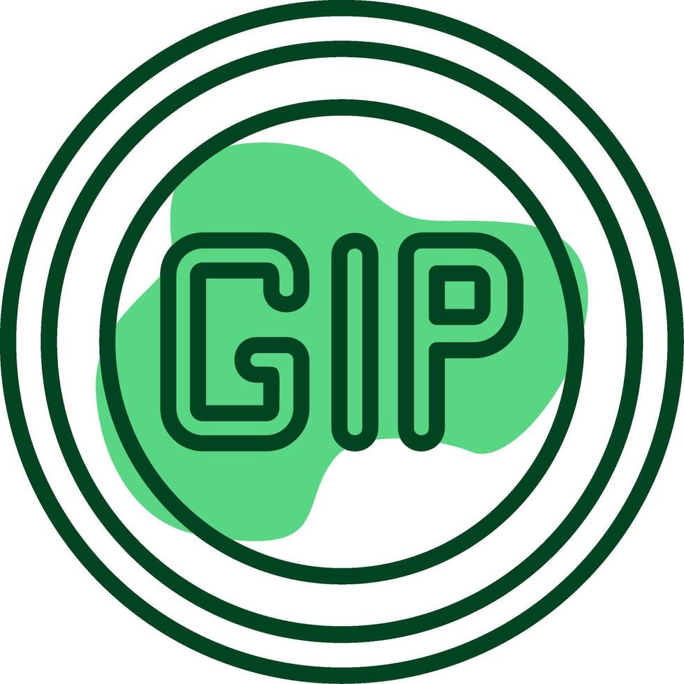 Gibraltar Pound Sign Outline Style Icon vector