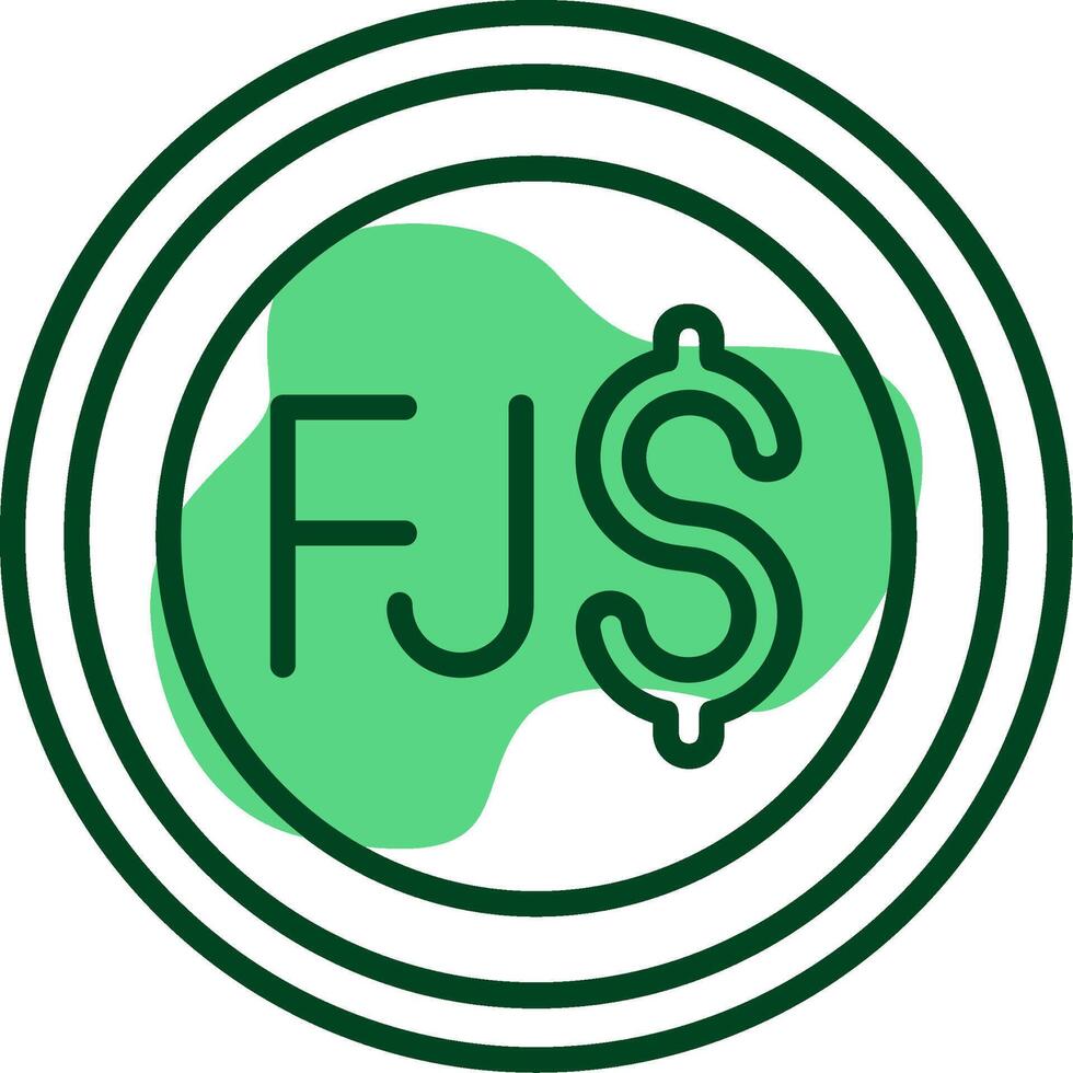 Fijian Dollar Sign Outline Style Icon vector