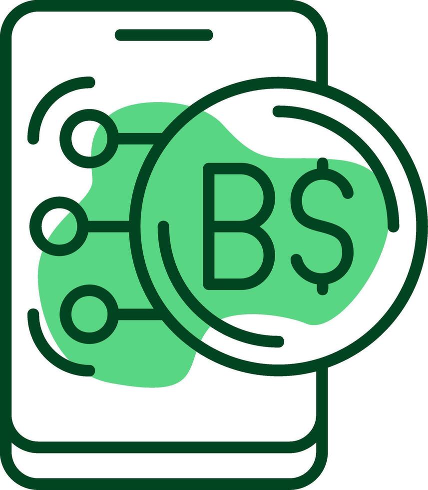 Brunei Dollar Outline Style Icon vector
