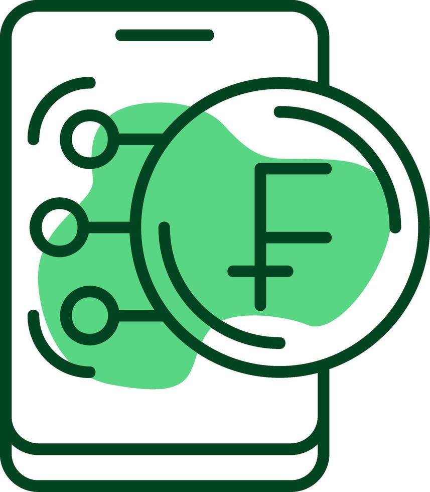 Swiss Franc Outline Style Icon vector
