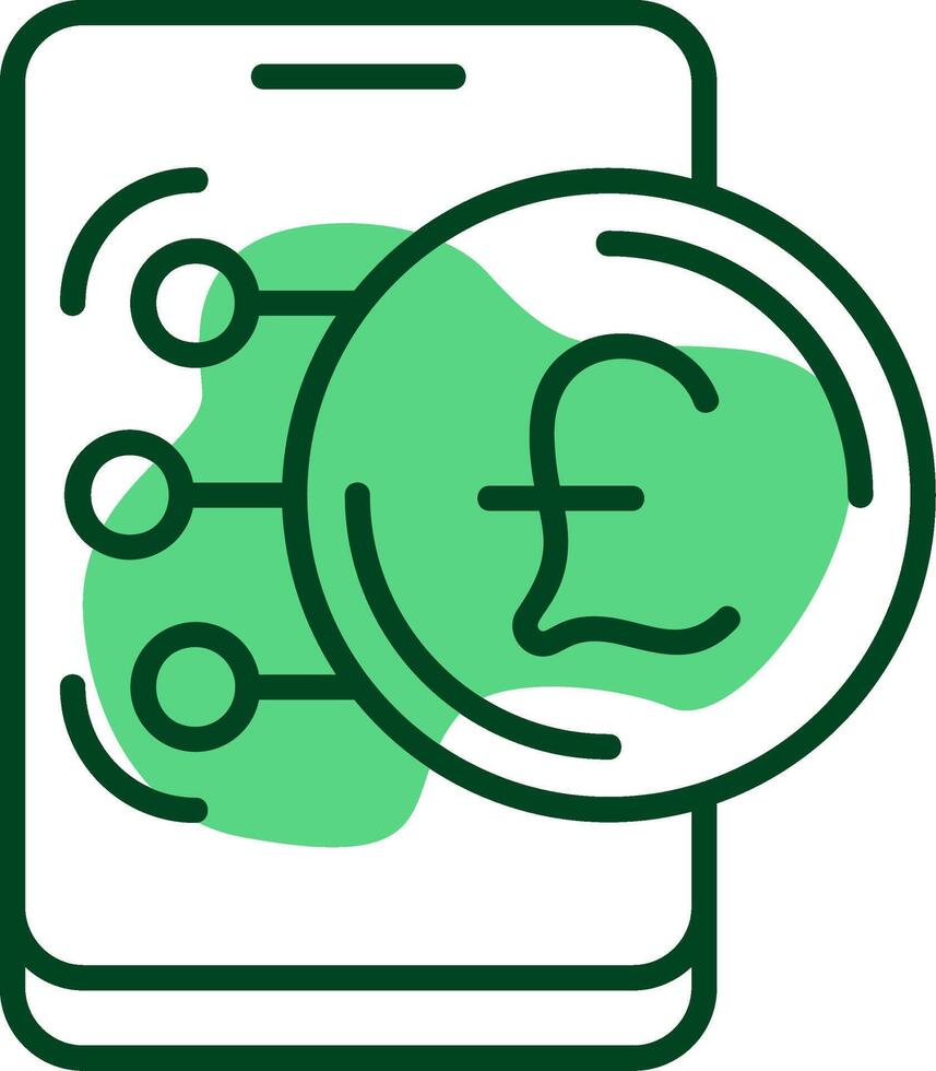 British Pound Sterling Outline Style Icon vector