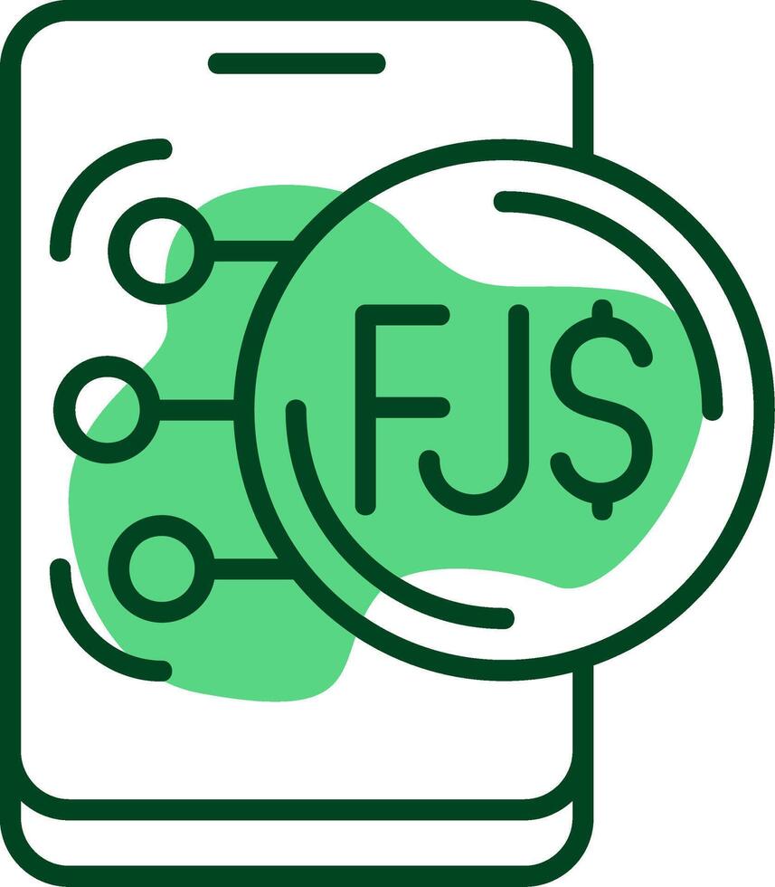 Fijian Dollar Outline Style Icon vector