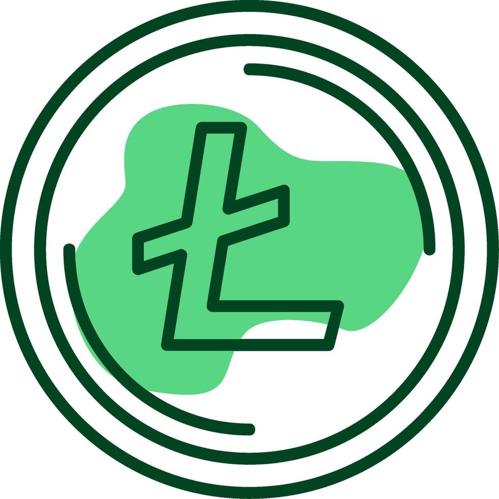Litecoin Outline Style Icon vector