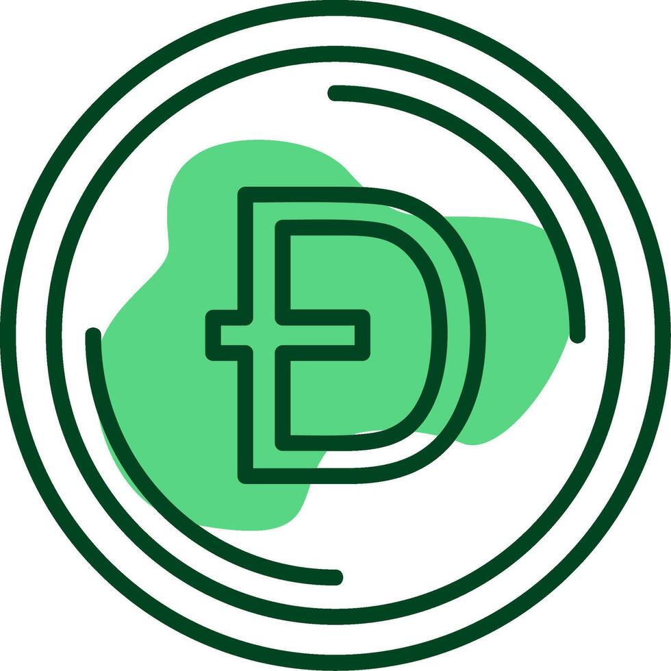 Dogecoin Outline Style Icon vector