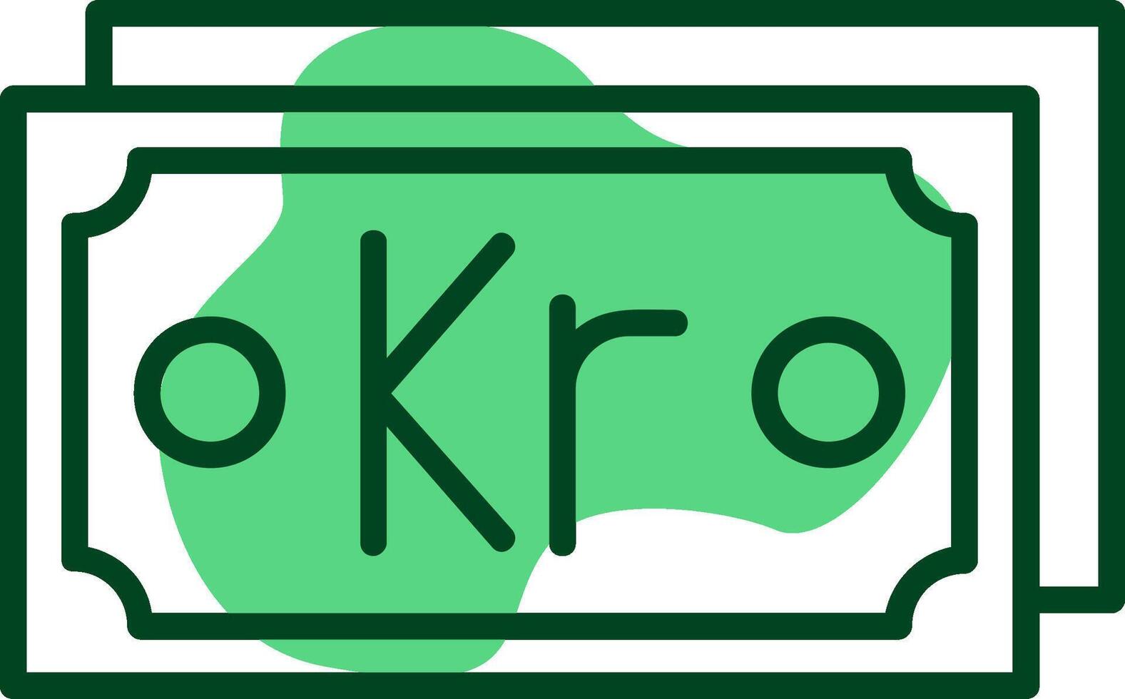 Swedish Krona Note Outline Style Icon Design vector