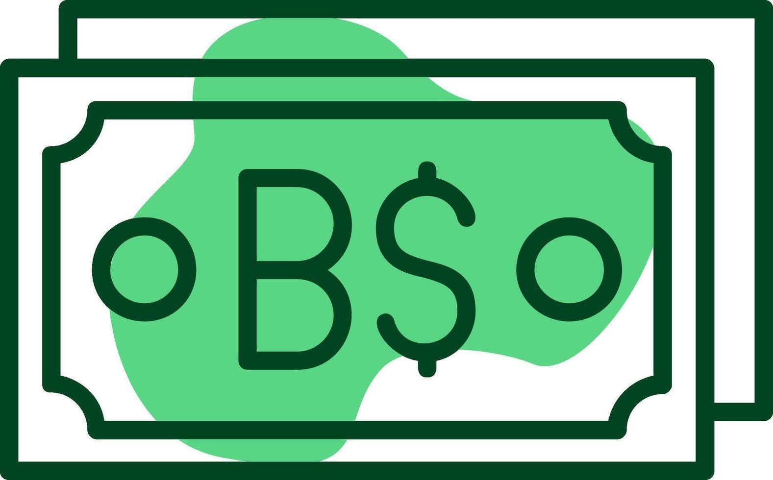 Brunei Dollar Note Outline Style Icon Design vector