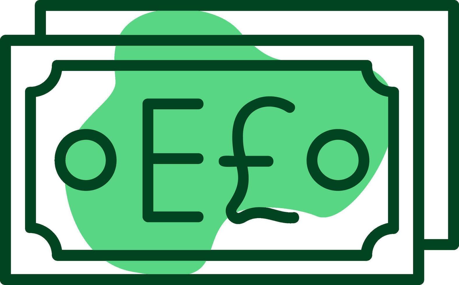 Egypt Currency Note Outline Style Icon Design vector