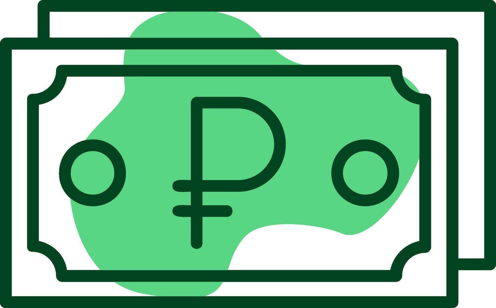 Russian Ruble Note Outline Style Icon Design vector