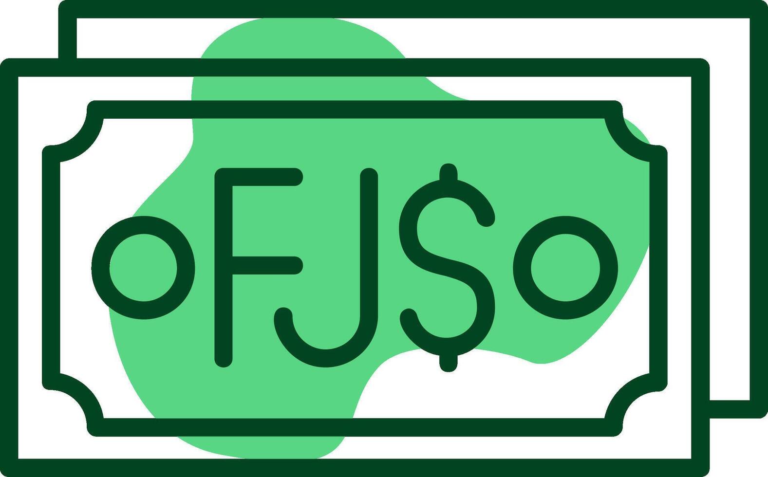 Fijian Dollar Note Outline Style Icon Design vector