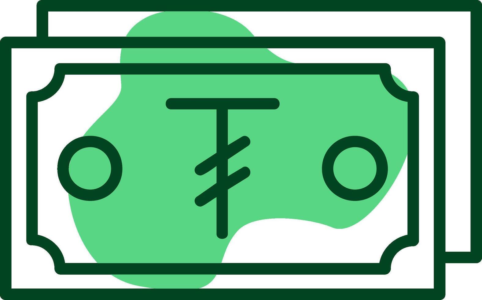 Mongolian Tugrik Note Outline Style Icon Design vector