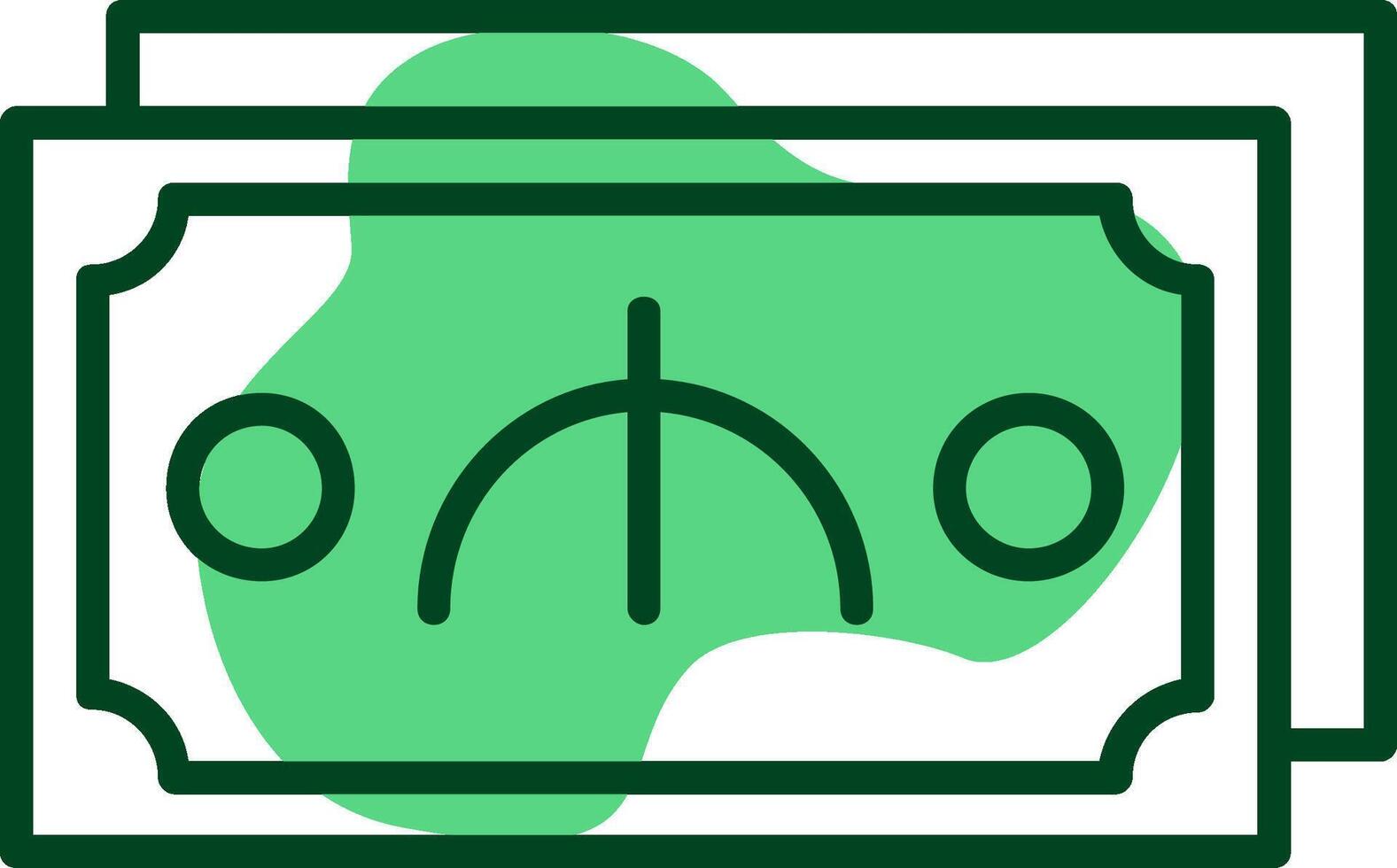 Azerbaijani Manat Note Outline Style Icon Design vector