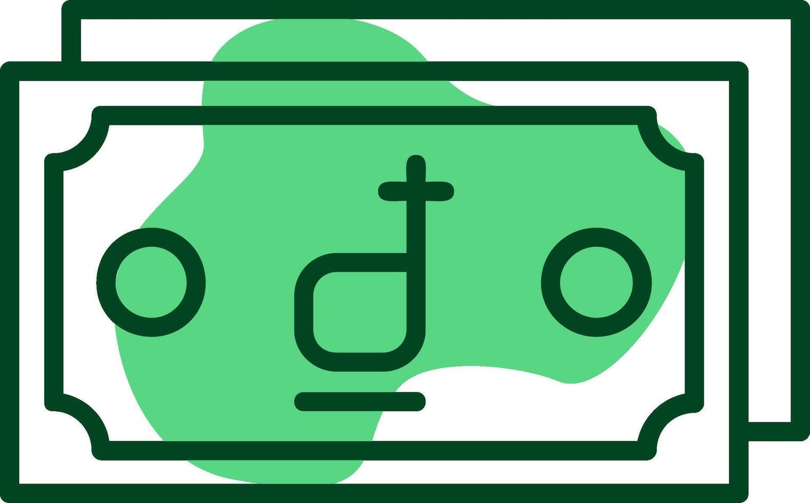 Vietnamese Dong Note Outline Style Icon Design vector
