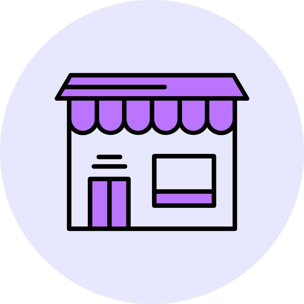 Storefront Filled Circle Fill Style Icon vector