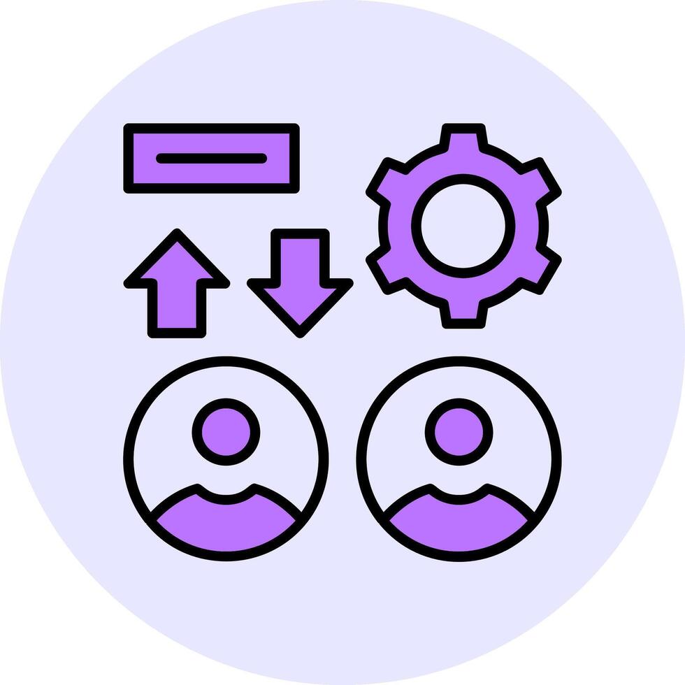 Teamwork Filled Circle Fill Style Icon vector