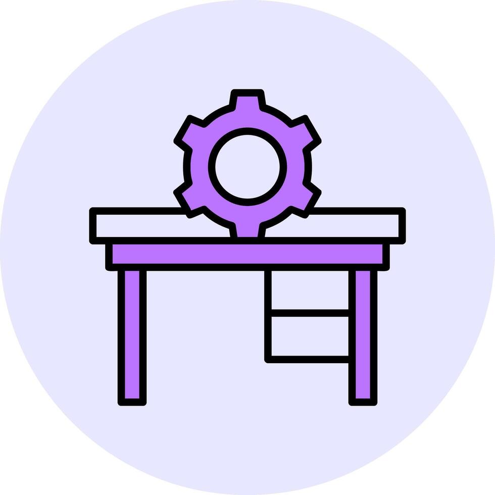 Desk Filled Circle Fill Style Icon vector