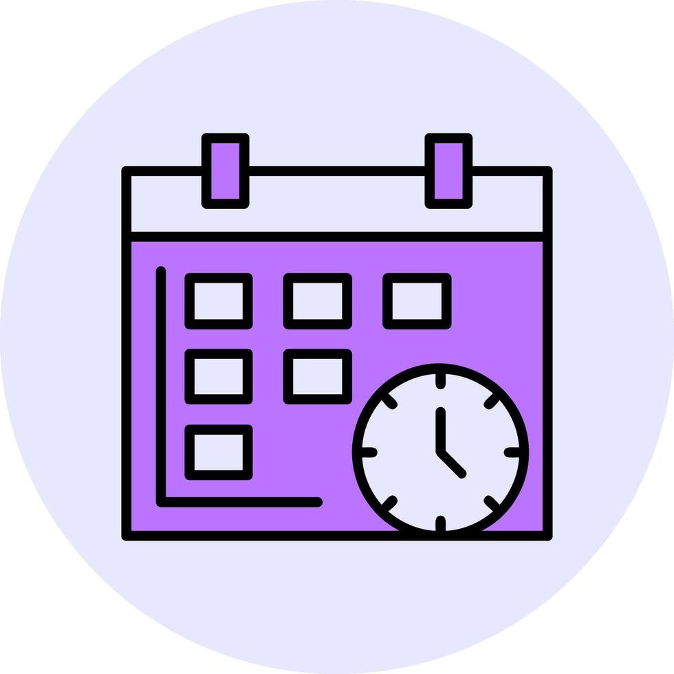Deadline Filled Circle Fill Style Icon vector