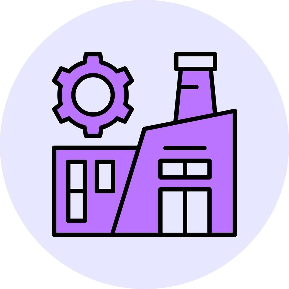 Factory Filled Circle Fill Style Icon vector