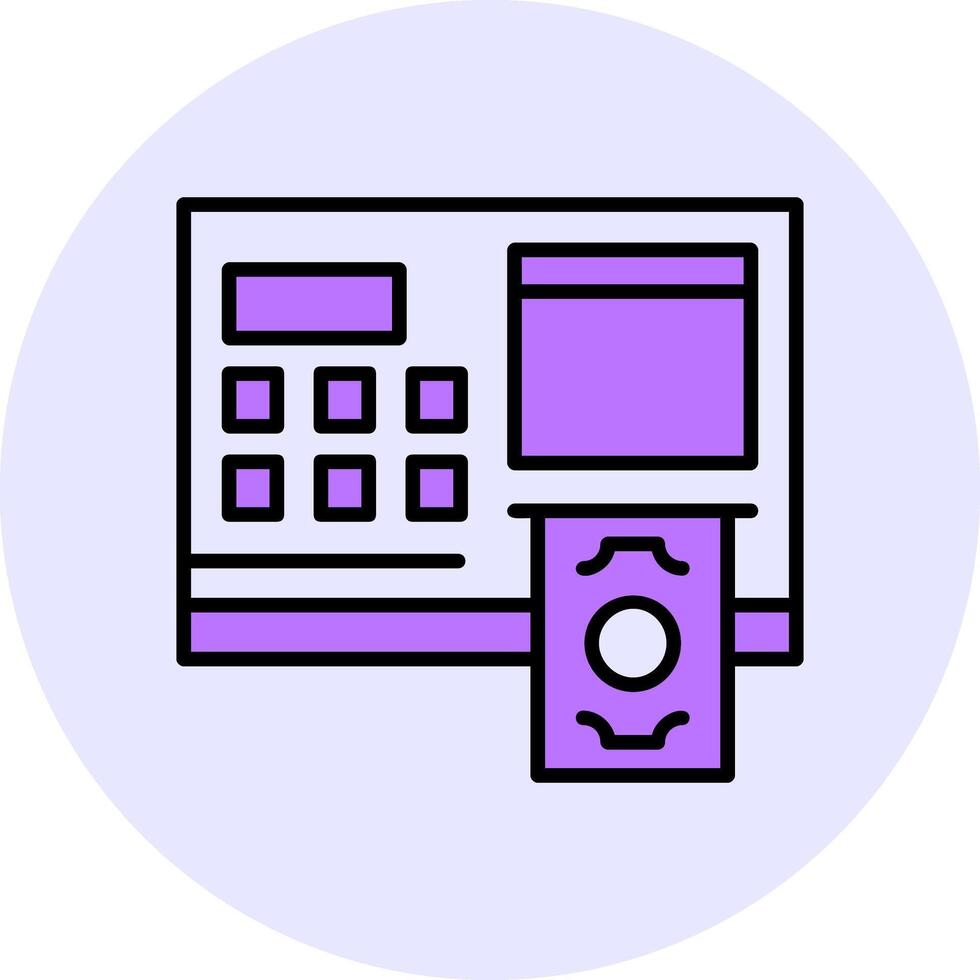 ATM Filled Circle Fill Style Icon vector