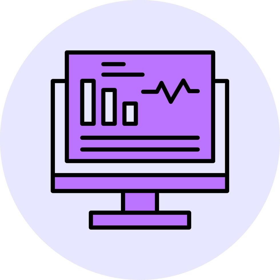 Monitor Filled Circle Fill Style Icon vector