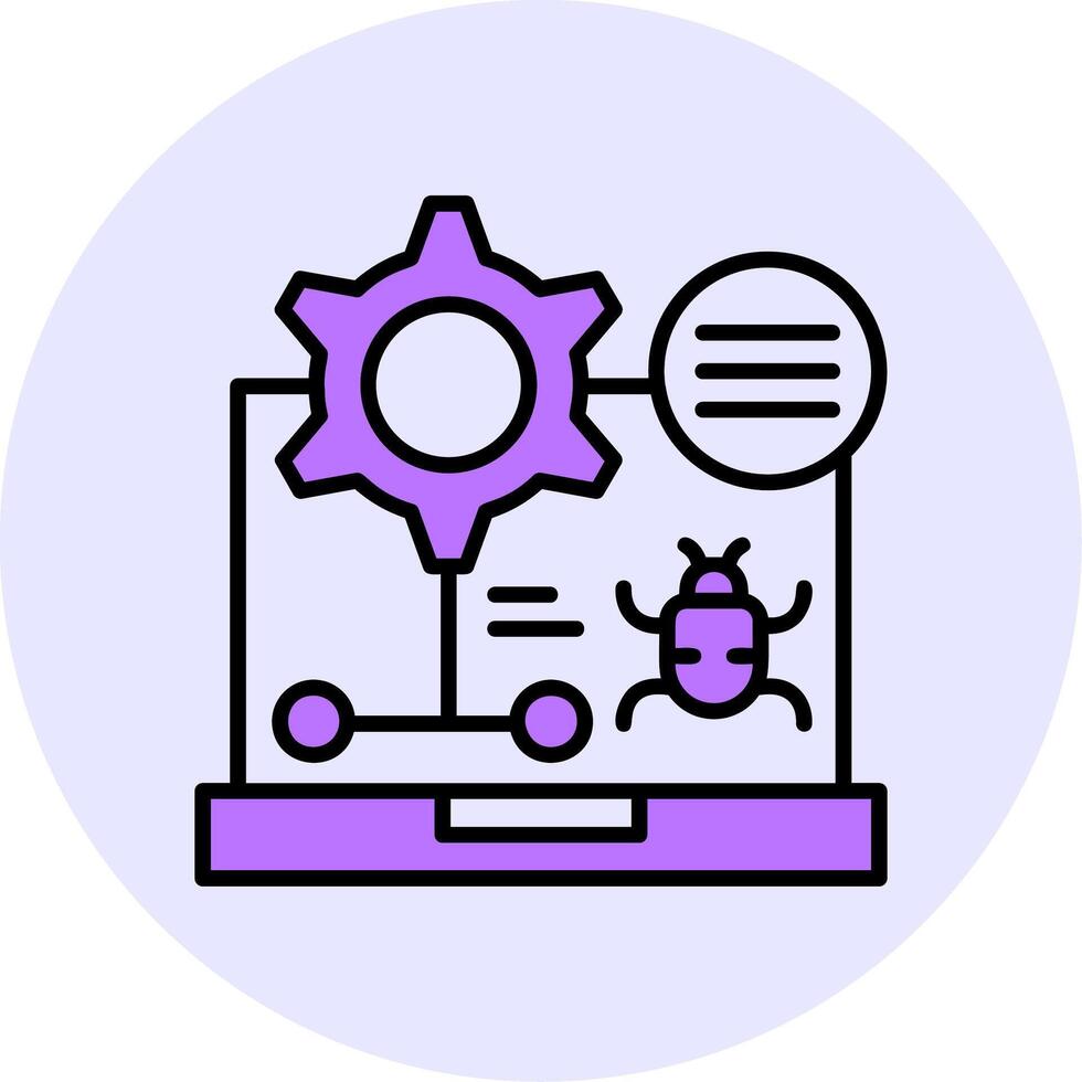 Debug Filled Circle Fill Style Icon vector