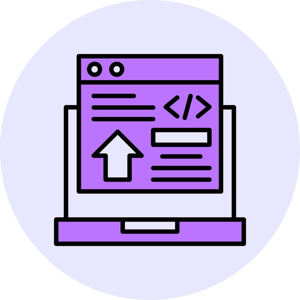 Frontend Development Filled Circle Fill Style Icon vector