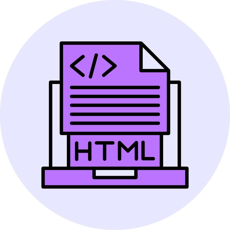 Html File Filled Circle Fill Style Icon vector