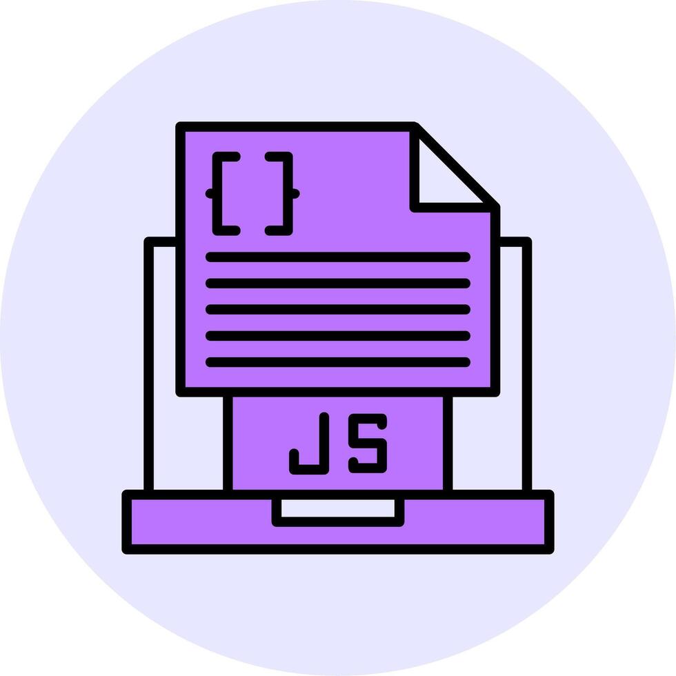 Javascript File Filled Circle Fill Style Icon vector
