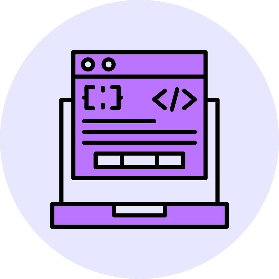 Code Processor Filled Circle Fill Style Icon vector