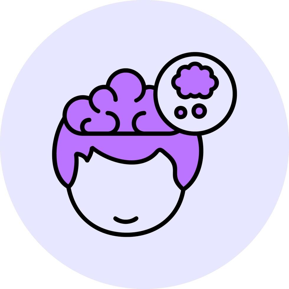 Thought Filled Circle Fill Style Icon vector