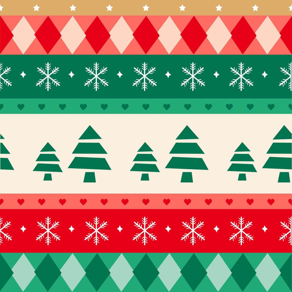 Christmas Background. Seamless pattern. Textiles and fabric. Merry christmas card with Christmas tree and snowflake. Happy New Year vector