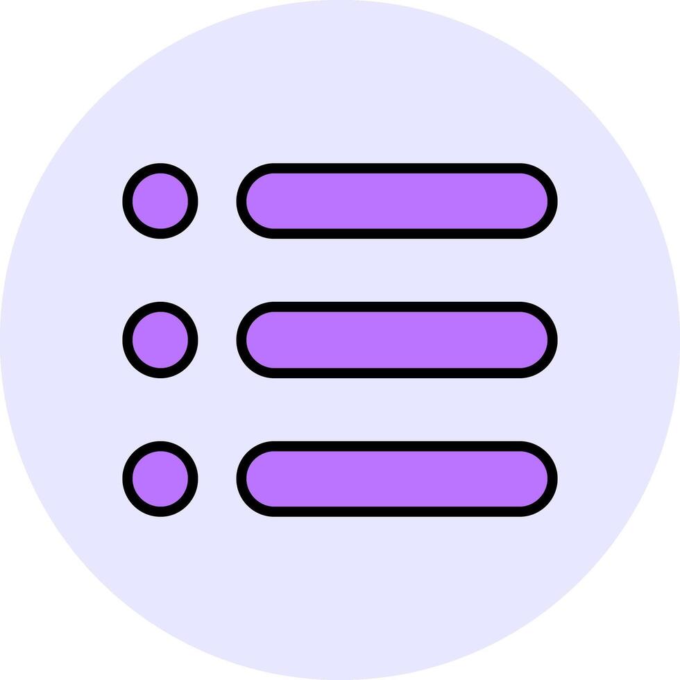 Menu Filled Circle Fill Style Icon Style Icon vector
