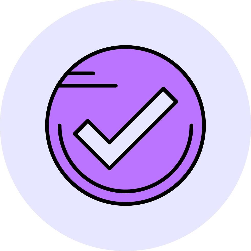 Checkmark circle Filled Circle Fill Style Icon vector