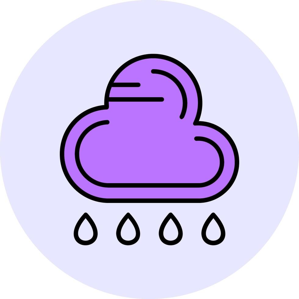 Rain Filled Circle Fill Style Icon vector