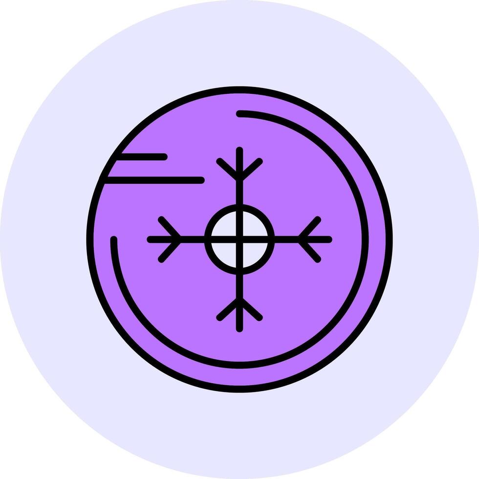 Snowflake Filled Circle Fill Style Icon vector
