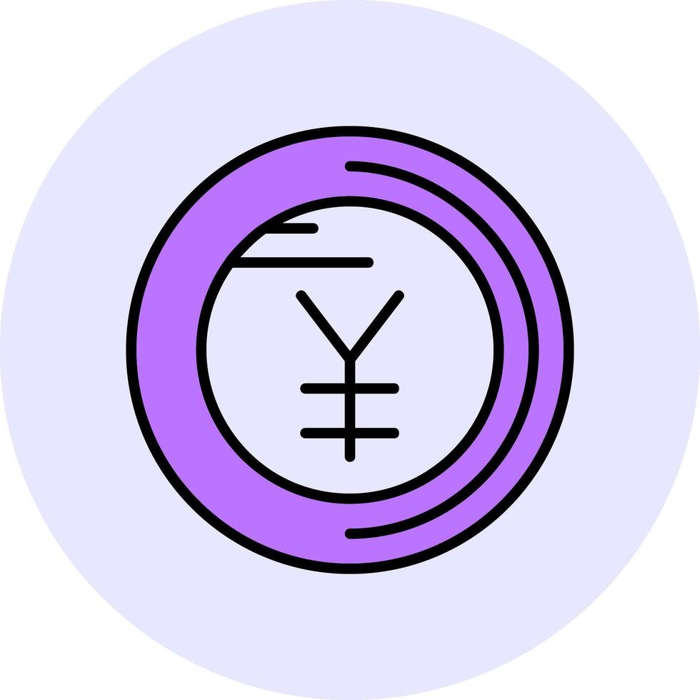 Yen sign Filled Circle Fill Style Icon vector